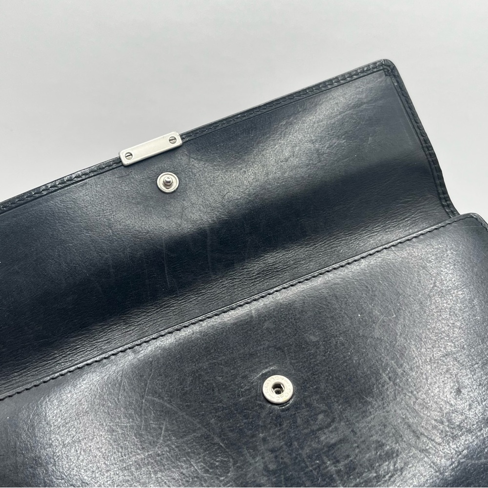 Coach Black Leather Slim Wallet with Silver Logo Plaque - Picture 6 of 7